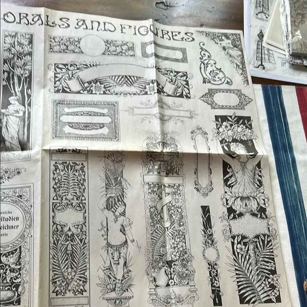 Cora Crea crafts Vintage Art Nouveau and Art Deco Prints bundle of 2